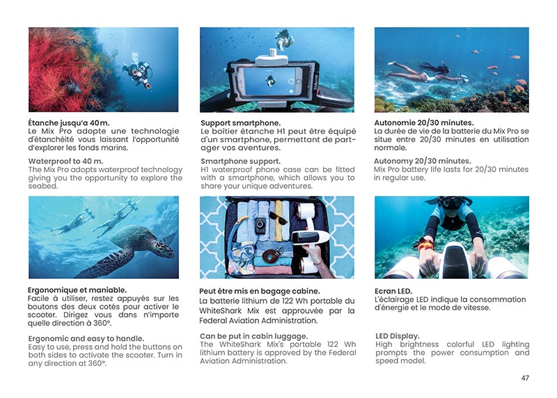 Brochure Sublue - scooters sous-marins